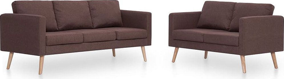 Elior Komplet 2 sof wypoczynkowych Bailey - Brązowy