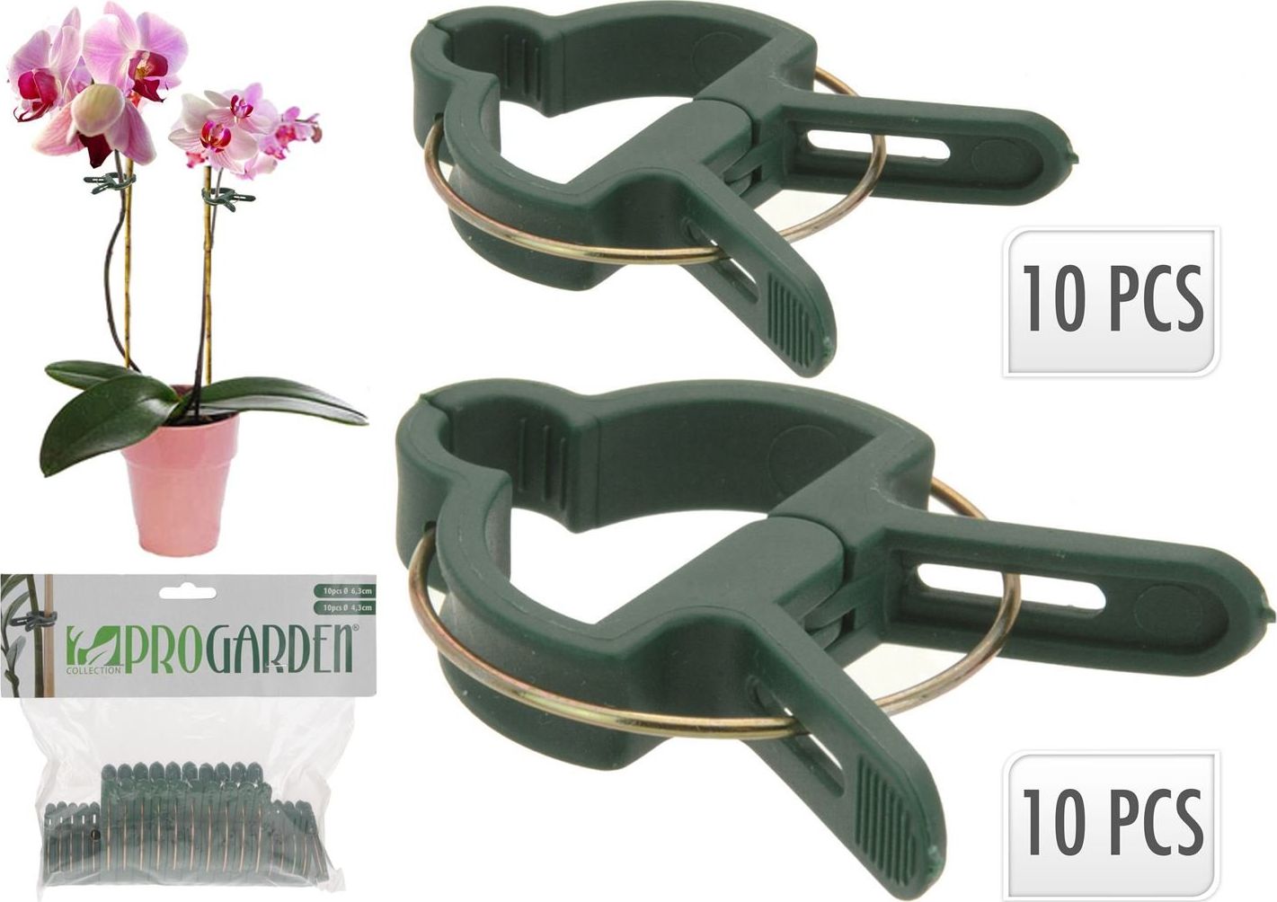 ProGarden Klipsy spinacze do roślin małe i duże zestaw 20 szt.