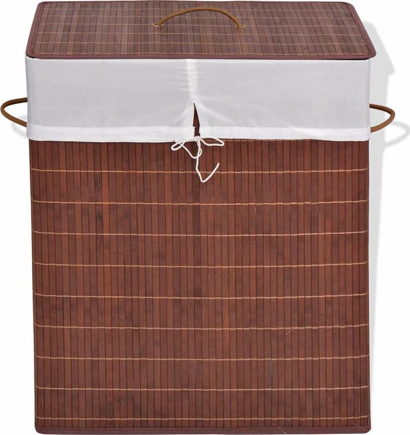 Kosz na pranie Elior Pojemnik bambusowy zamykany Lavandi 5X - brązowy