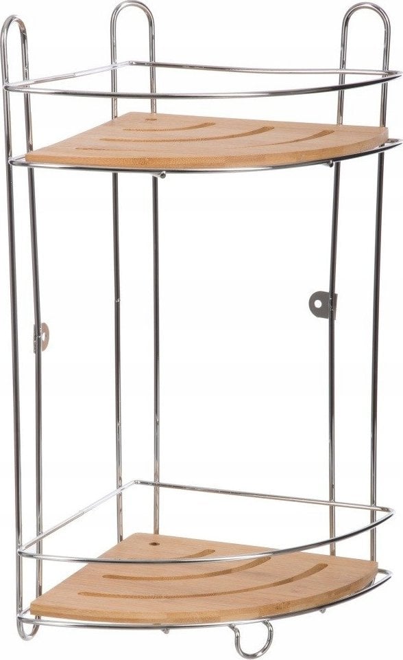 5five Półka łazienkowa, narożna, wisząca, 2-poziomowa, bambusowa