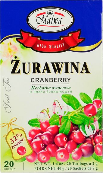 MALWA HERBATA OWOCOWA ŻURAWINA 20X2G 42079871