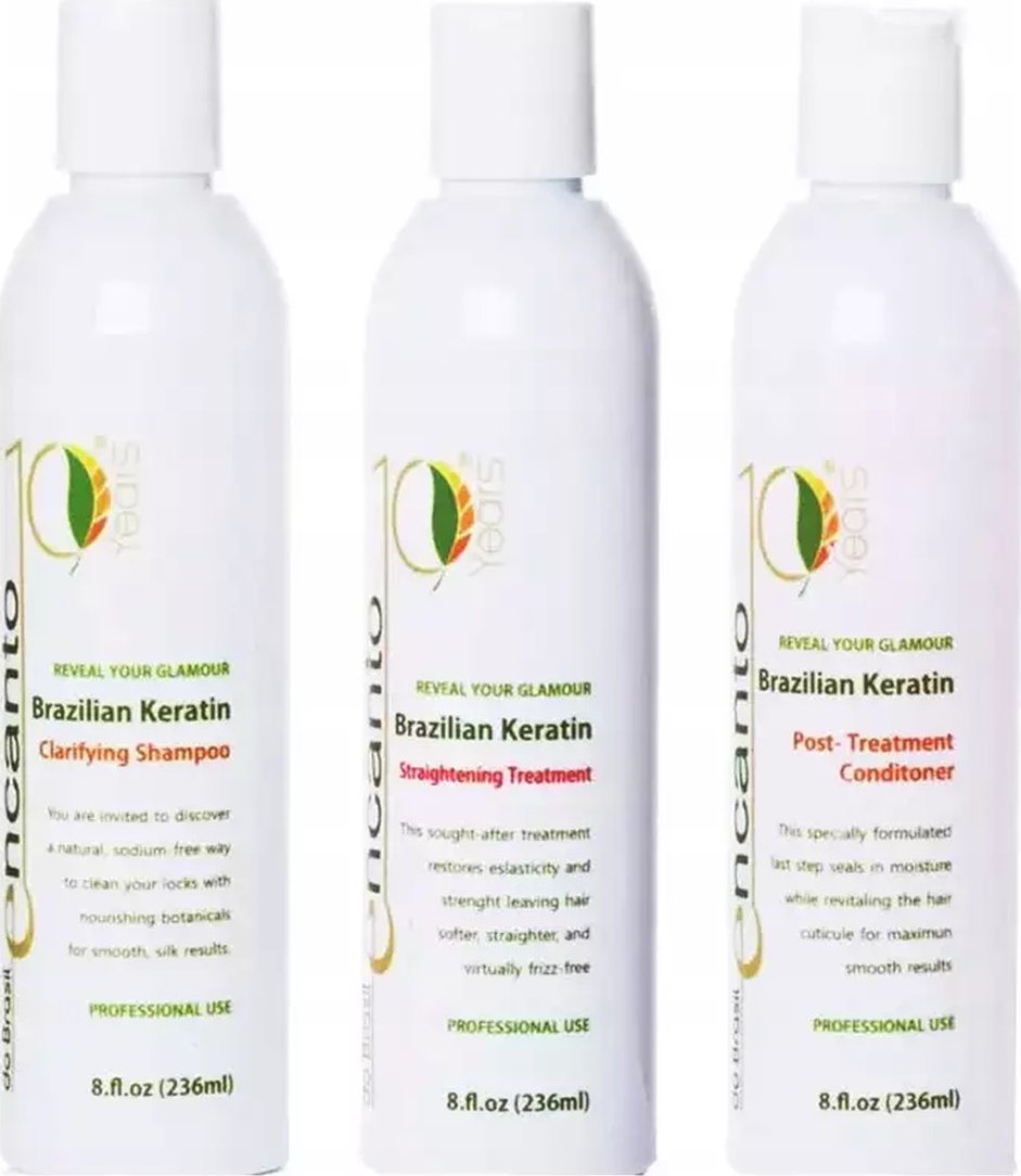 Encanto Brasil Zestaw do keratynowego prostowania włosów 3x236ml