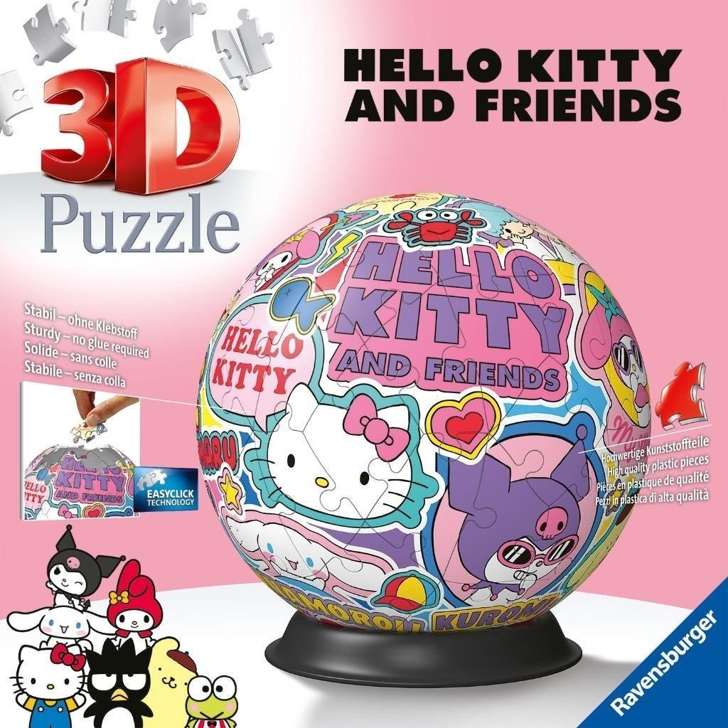 Puzzle 3D Kula 72 elementy Hello Kitty