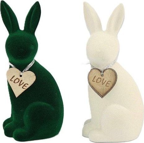 Dekoracja zając 20,5x10,2x9,6cm MIX