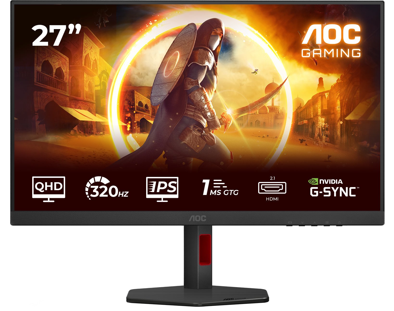 AOC | Q27G4SRU | 27 " | Fast IPS | QHD | 16:9 | 320 Hz | 0.3 ms | 2560 x 1440 pixels | 400 cd/m² | HDMI ports quantity 2 | Black