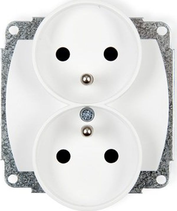 Karlik TREND Gniazdo podwójne z/u biały GPR-2z