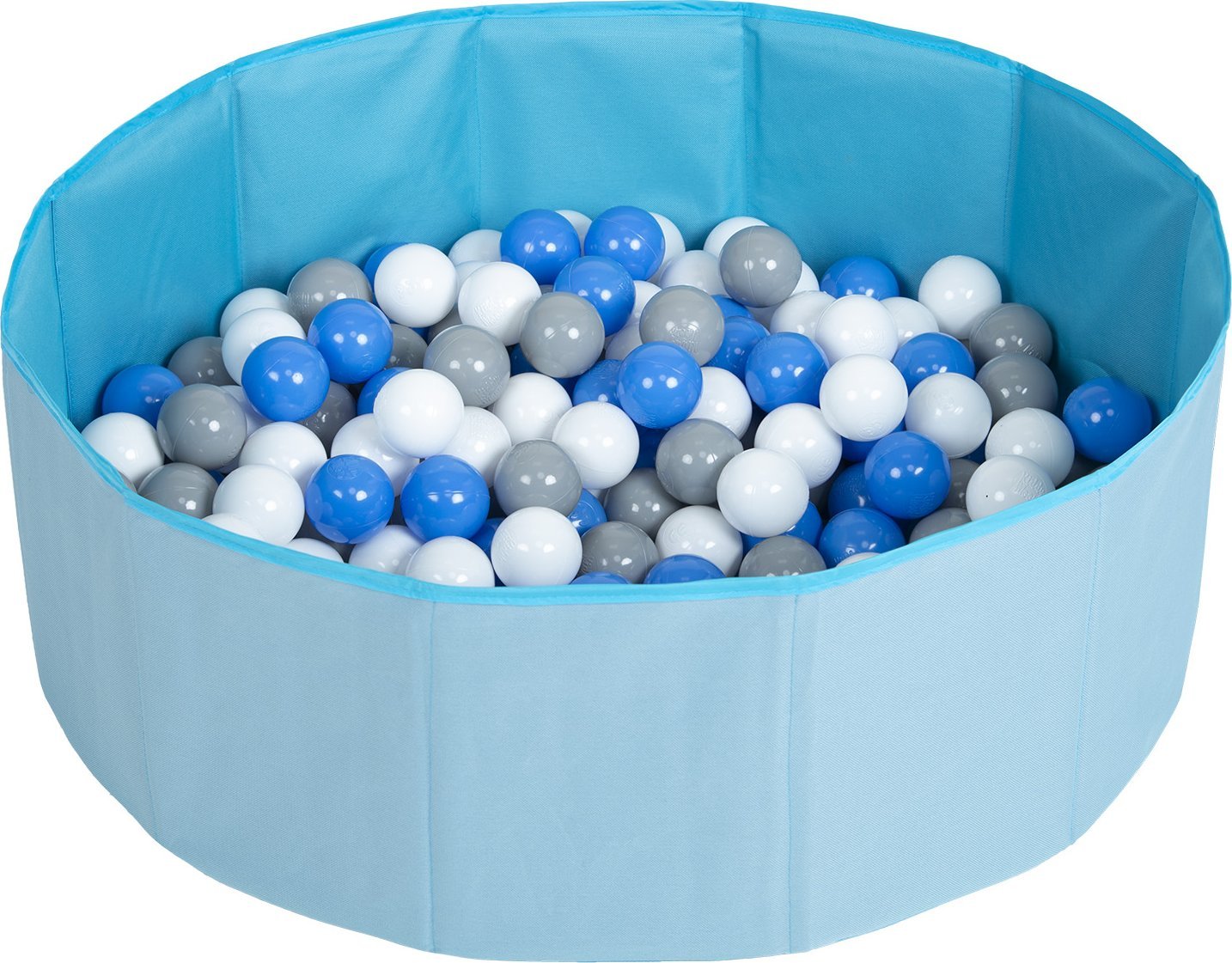 Selonis Selonis Suchy basen składany BS-100X z piłeczkami 6cm niebieski: szary-biały-niebieski 80x23/100piłek Zabawka basen tekstylny