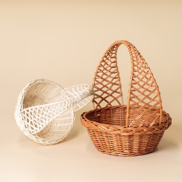 Dekoracja świąteczna WickerPL decor OKRĄGŁY WIKLINOWY KOSZYK WIELKANOCNY 27 H 11/30 CM