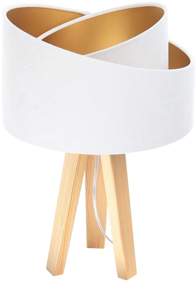 Lampa stołowa GEMSTONE biała/złota/sosna BPS KONCEPT