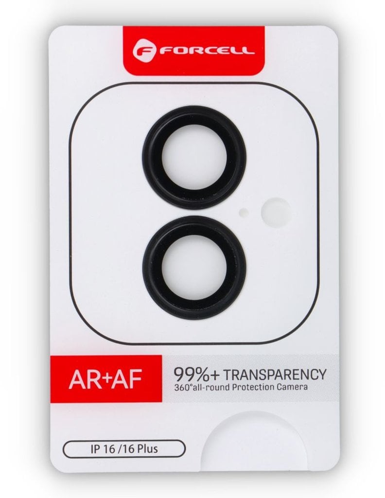Szkło hartowane Forcell Premium do aparatu - do iPhone 16 / 16 Plus Czarny