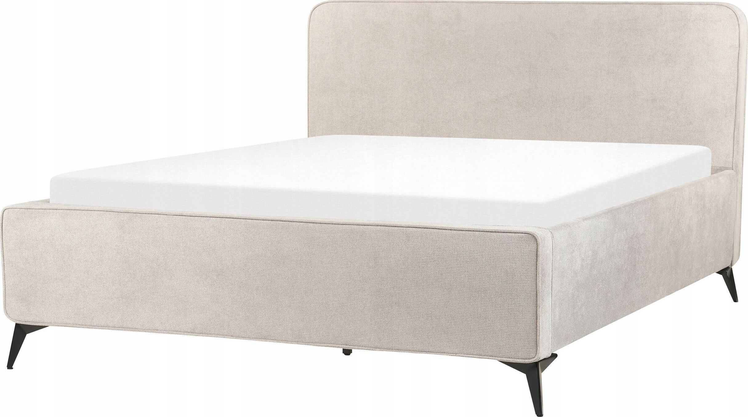 Beliani Łóżko tapicerowane 160 x 200 cm jasnoszare VALOGNES