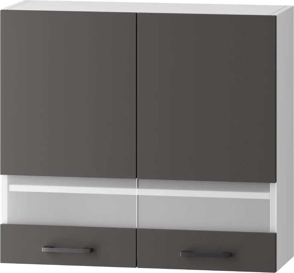 Szafka kuchenna przeszklona 80 CLARA WS80 SP szary grafit STOLKAR