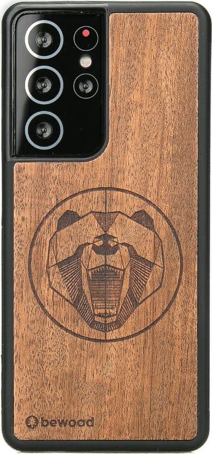 BeWood Drewniane Etui Samsung Galaxy S21 Ultra NIEDŹWIEDŹ MERBAU