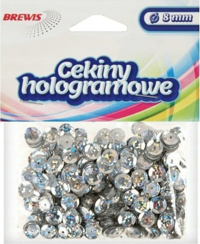 Cekiny hologramowe H 80 srebrny