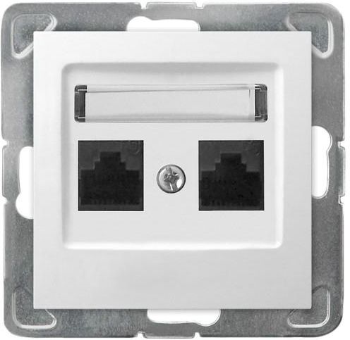 Ospel Gniazdo komputerowe Impresja podwójne RJ45 5e białe (GPK-2Y/K/m/00)