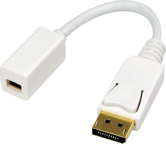 Adapter AV LogiLink DisplayPort Mini - DisplayPort 0.15m biały (CV0040)