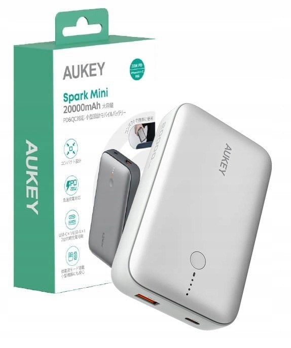 Aukey Powerbank Spark Mini 20000mAh 20W USB-C/USB-A weiß