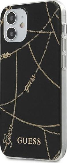 Guess Etui Guess GUHCP12SPCUCHBK do iPhone 12 5,4 czarny/black hardcase Gold Chain Collection (106797) - om-67489