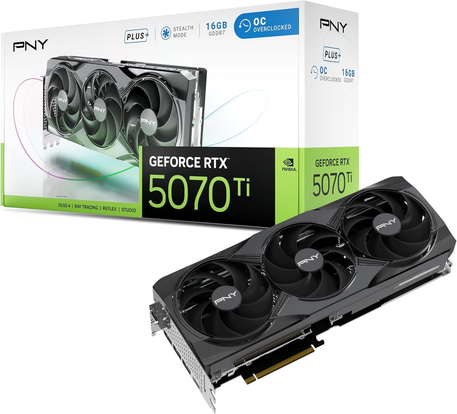 Karta graficzna PNY GeForce RTX 5070 Ti Overclocked Triple Fan Plus 16GB GDDR7 DLSS4 (VCG5071T16TFXPB1-O)