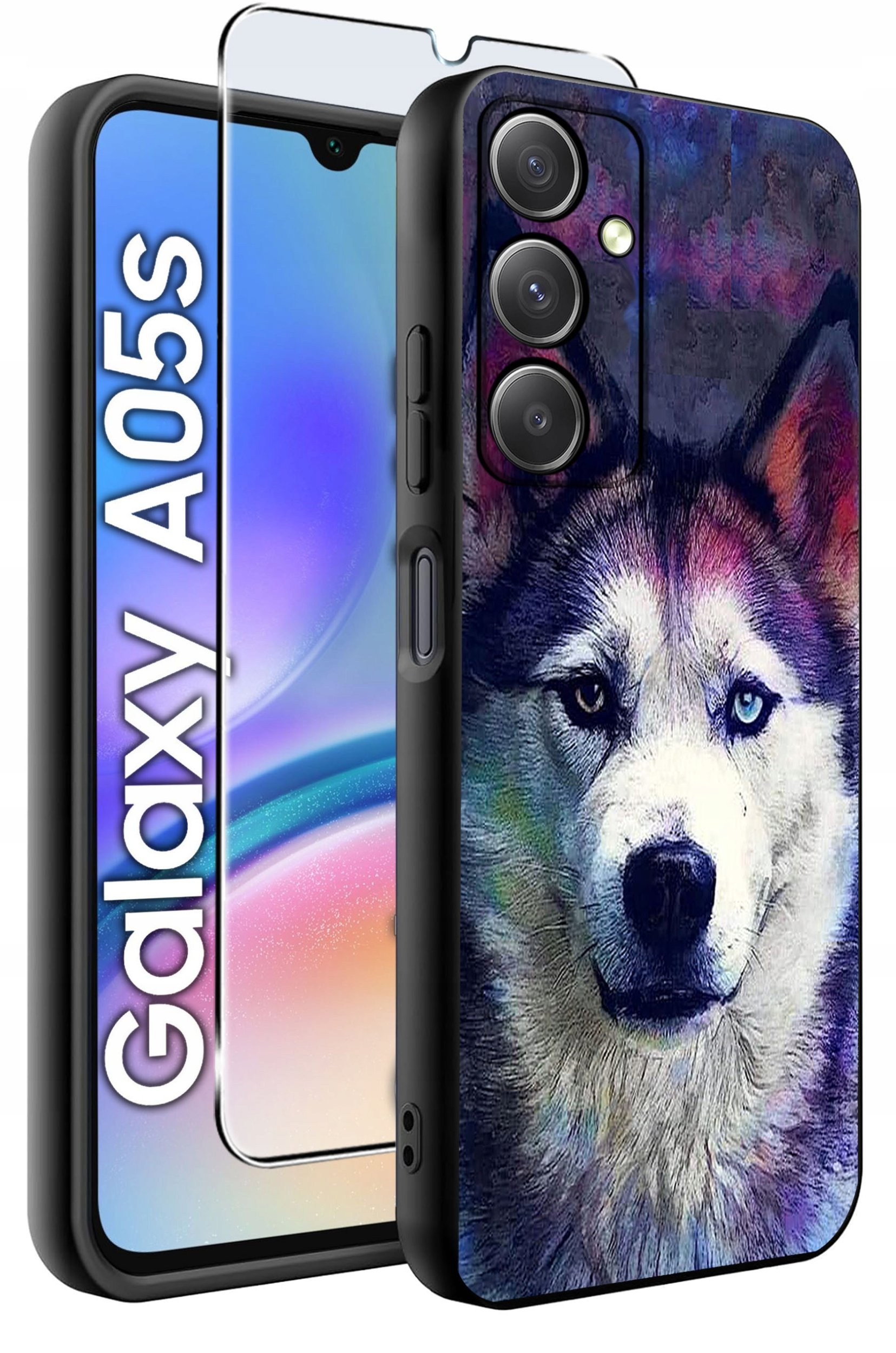 ETUI do Samsung A05s WZORY | SILIKONOWE MATT CASE + SZKŁO 9H