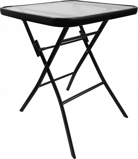 kontrast Stół składany kwadrat ogród balkon taras TASOS 60x60x70 cm czarny