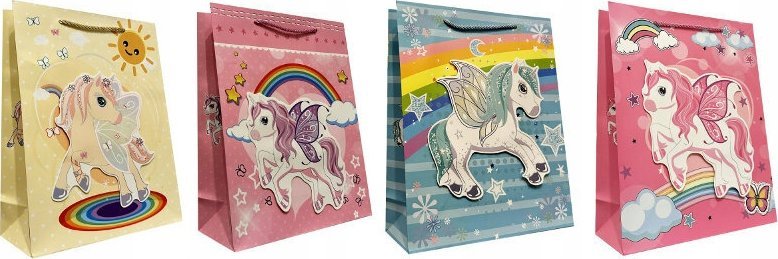 JU-PITER Torebka ozdobna prezentowa JP3073C 18x23x10cm mix cena za 1 szt