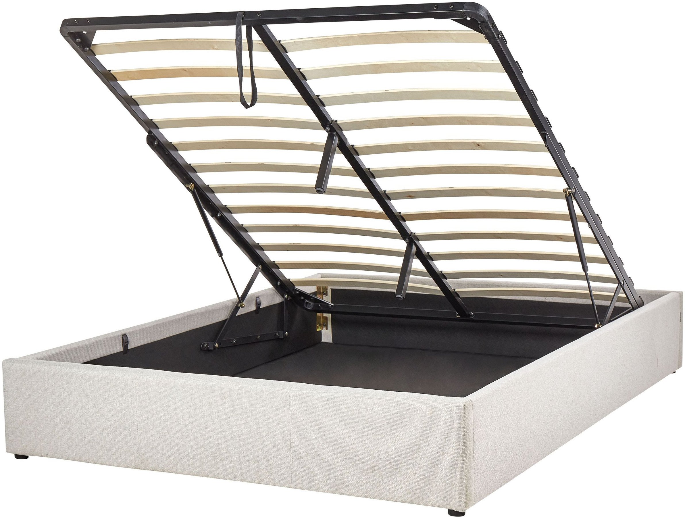 Łóżko z pojemnikiem DINAN 140 x 200 cm Jasnobeżowy