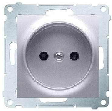 Kontakt-Simon Gniazdo SIMON54 pojedyncze b/u 16A IP20 z przesłoną srebrne - DG1Z.01/43