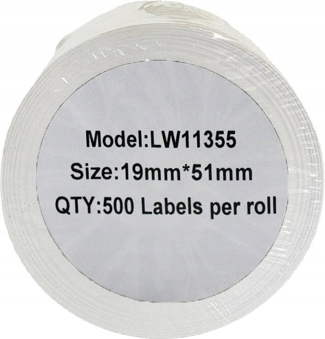 Etykieta DYMO LW 11355 19mm x 51mm 500sz czarny na białym zamiennik S0722550