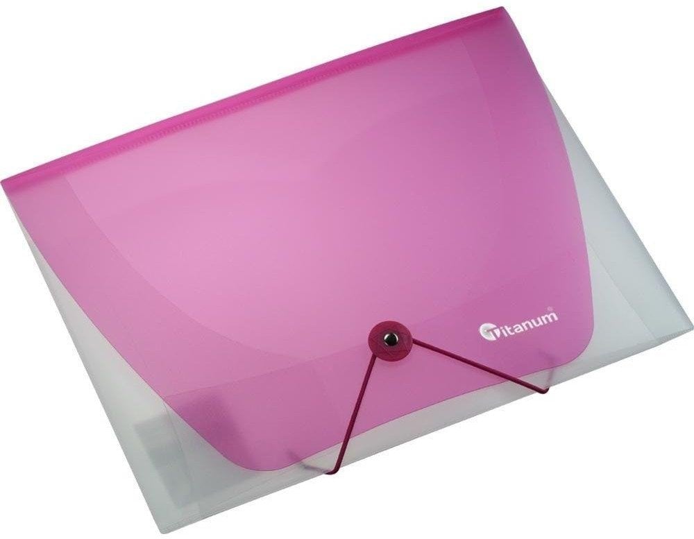 Teczka PP A4 z gumką transparentna różowa