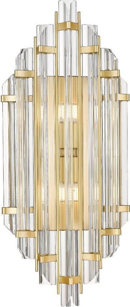 Kinkiet Zumaline Kryształowy kinkiet salonowy Alexandria szklana złota