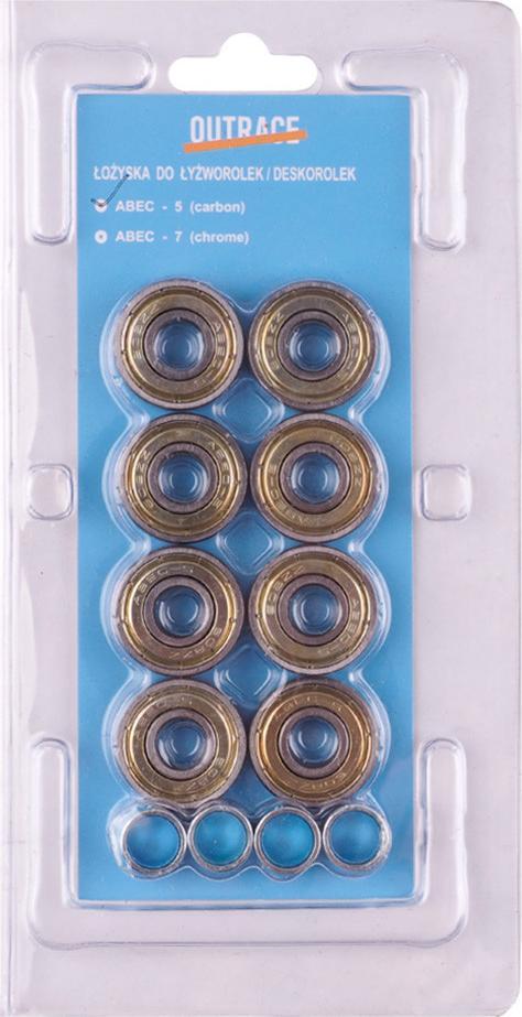 Outrace Łożyska Outrace Abec-5 karbonowe 8 szt.