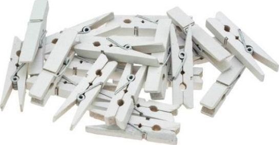 BREWIS Klamerki białe 2,5cm 20szt