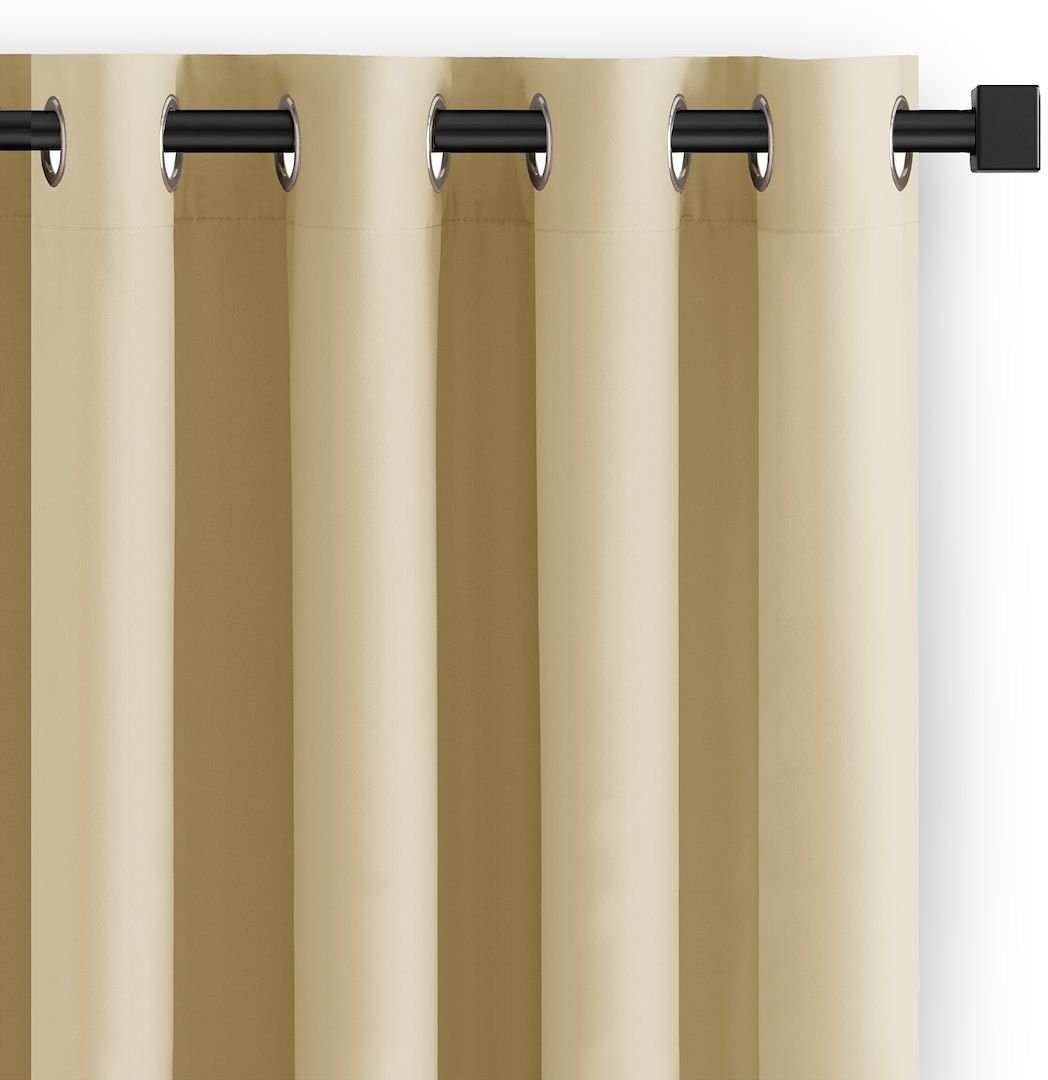 Zasłona do salonu CARLI na przelotkach gładka 200x250 ciepły beż Restilo