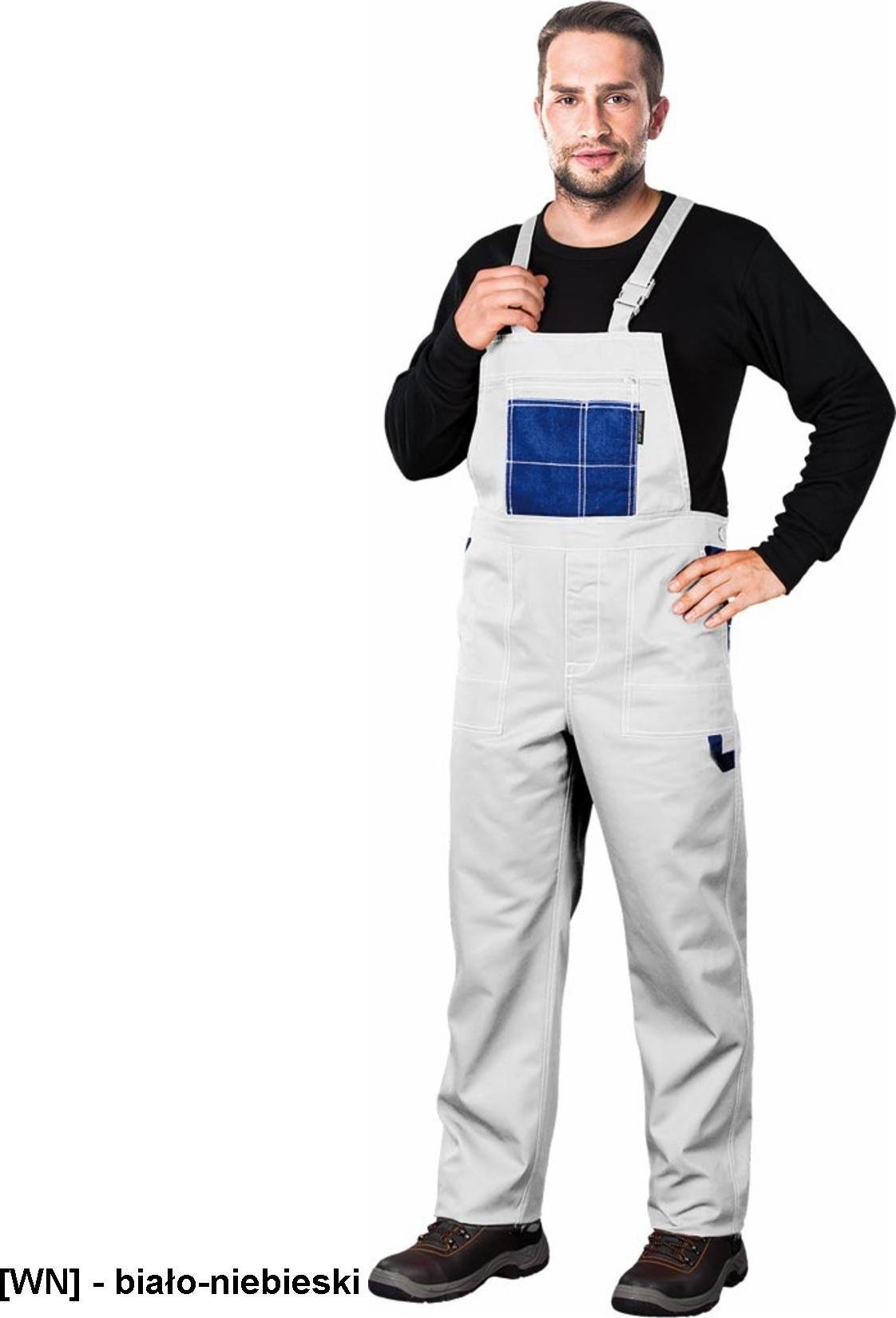 R.E.I.S. MMS - ogrodniczki ochronne - biało-niebieski 56