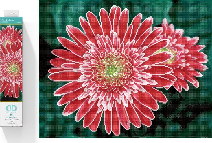 DIAMOND DOTZ Haft diamentowy Diamond Dotz Diamentowa mozaika Gerbera różowa 58x48cm DQ10001