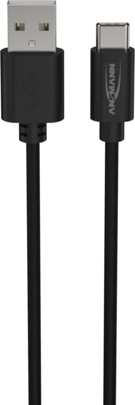 Kabel USB Ansmann USB-A - USB-C 1 m Czarny (456531)