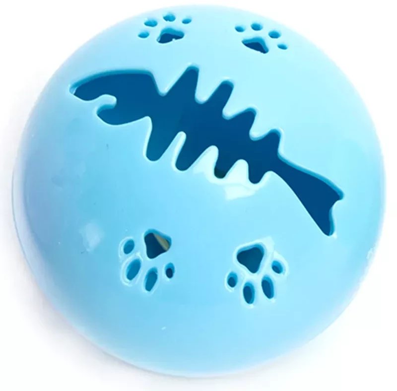 Świecąca zabawka 5cm dla kota w kształcie kuli z wzorem ości rybki