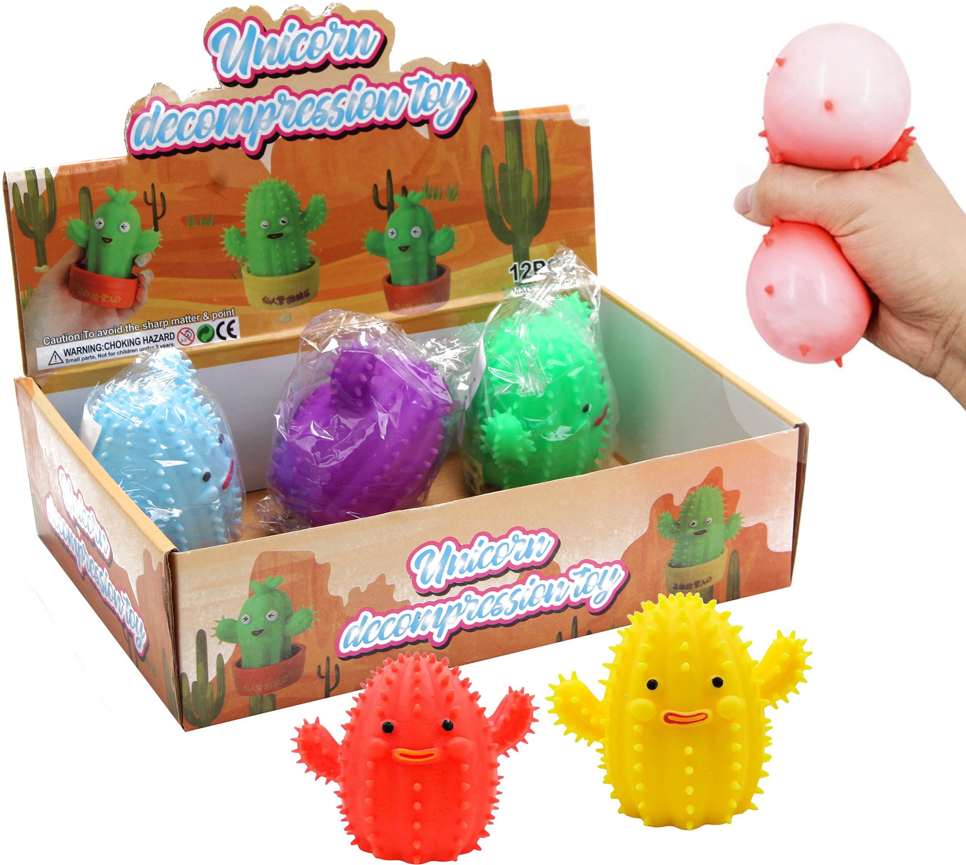 GNIOTEK KAKTUS DO ŚCISKANIA 4 KOLORY