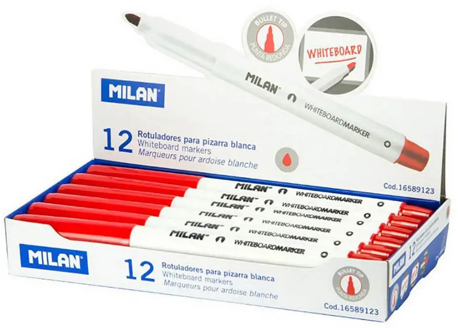 Marker do tablic okrągły czerwony p12. MILAN, cena za 1szt.