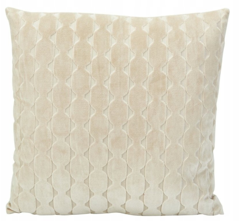 Koopman Poduszka dekoracyjna welurowa 45x45 cm kremowy miękki