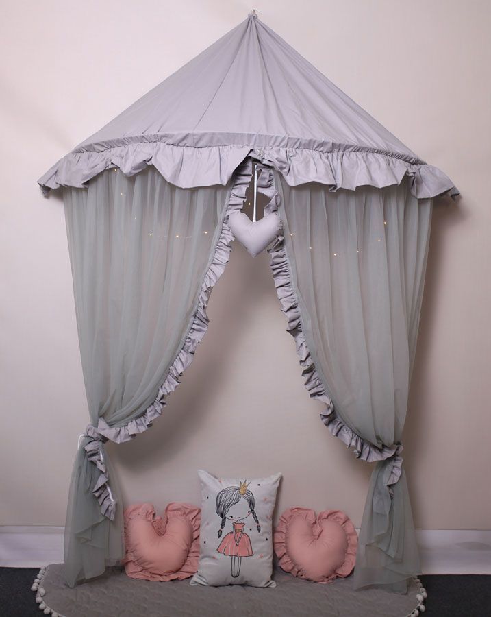 Elior Szary baldachim nad łóżeczko z oświetleniem LED - Sentopia 3X