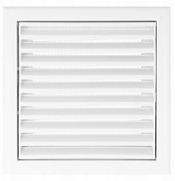 Ventika Kratka wentylacyjna regulowana 154x154 mm z siatkĄ i konierzem okrĄgym 100mm biały MW100ARK