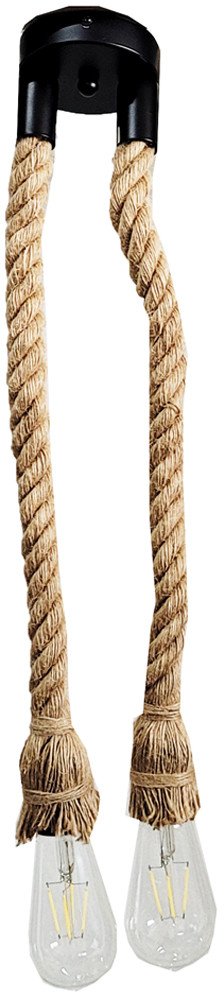 Lampa oprawa sznur jutowy konopny 2xE27 0,5m