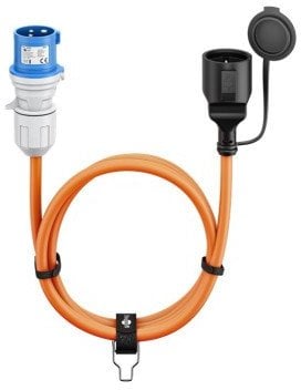 Kabel adaptera CEE, wtyczka CEE do gniazda styku ochronnego, 5 m - Długość kabla 5 m