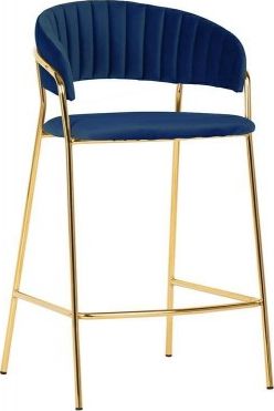 King Home Hoker MARGO 65 ciemny niebieski - welur, podstawa złota