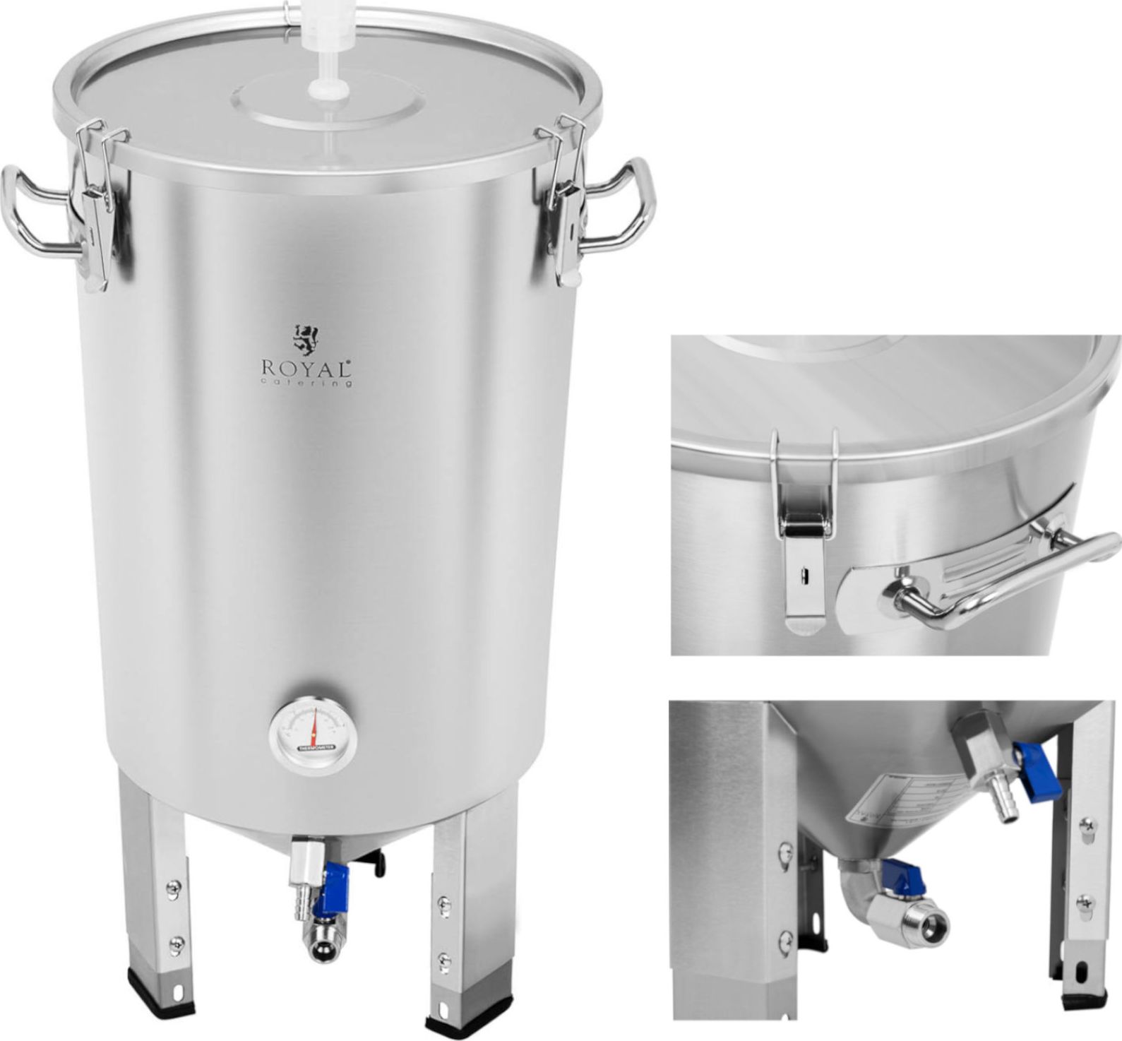 Royal Catering Pojemnik kocioł fermentacyjny fermentator do piwa 30L Pojemnik kocioł fermentacyjny fermentator do piwa 30L