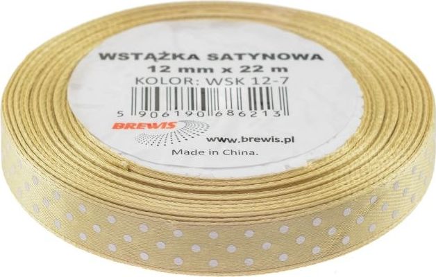 BREWIS Wstążka satynowa BREWIS kropki 12mm x 22m kolor 7 Brewis
