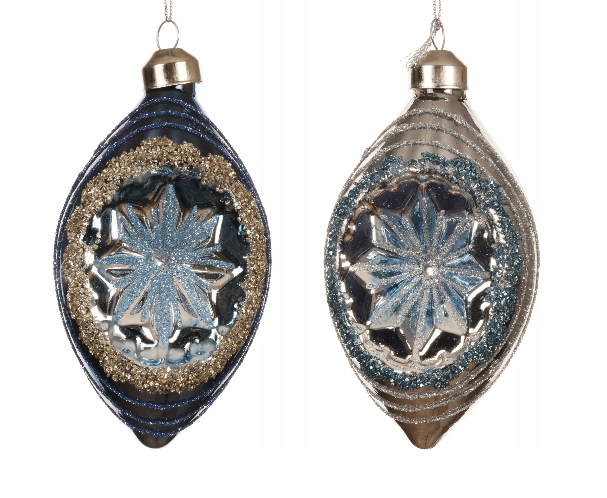 Kaemingk Bombka choinkowa szklana rustykalna łezka 6x12cm 1szt