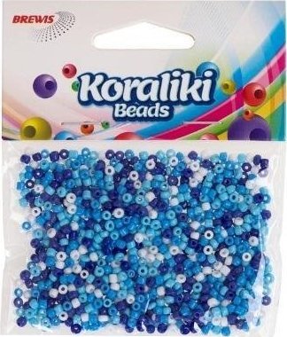 Koraliki akrylowe do nawlekania białe niebieskie